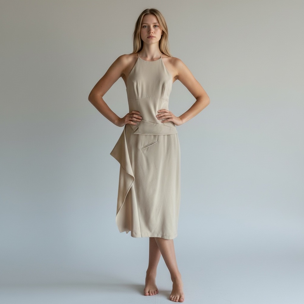 Dress deconstructed suit modern cocktail innovative Avant garde size small - Picture 3 of 16
